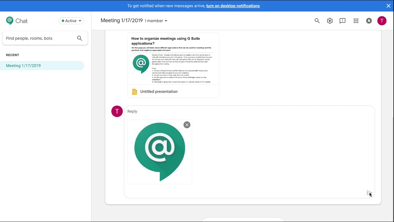 can i download a google chat from document